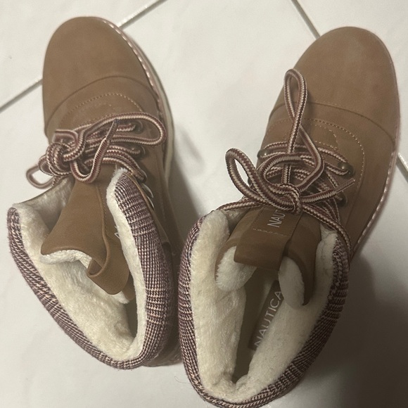 Nautica Brown Lace-Up Boots with Cozy Lining - Picture 7 of 8